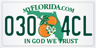 FL license plate 0304CL