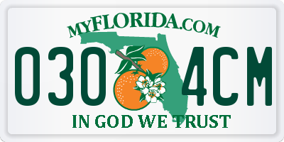 FL license plate 0304CM