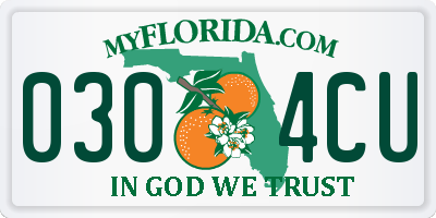 FL license plate 0304CU