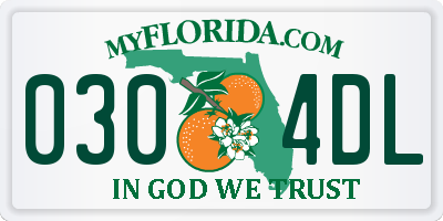 FL license plate 0304DL