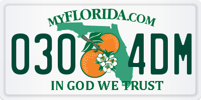 FL license plate 0304DM