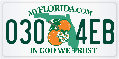 FL license plate 0304EB