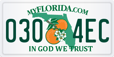 FL license plate 0304EC