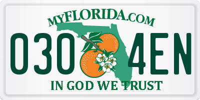 FL license plate 0304EN