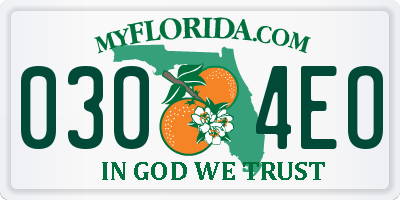 FL license plate 0304EO