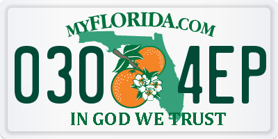 FL license plate 0304EP
