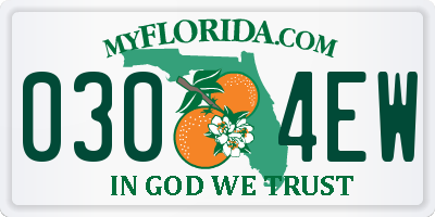 FL license plate 0304EW