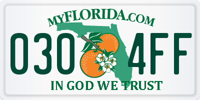 FL license plate 0304FF