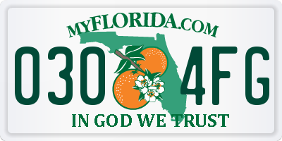 FL license plate 0304FG