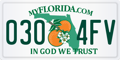 FL license plate 0304FV