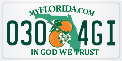 FL license plate 0304GI