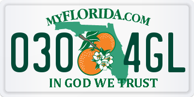 FL license plate 0304GL
