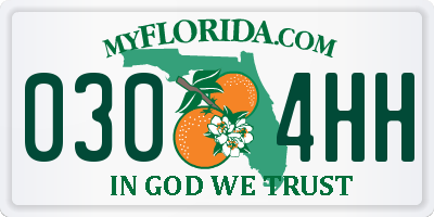 FL license plate 0304HH