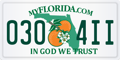 FL license plate 0304II