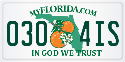 FL license plate 0304IS