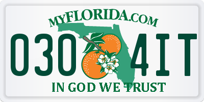 FL license plate 0304IT