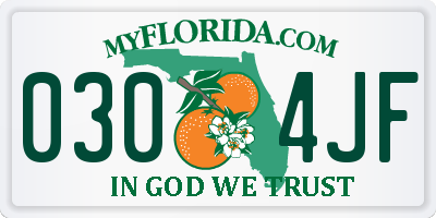 FL license plate 0304JF