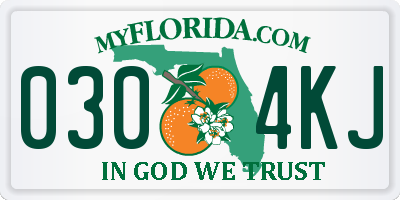 FL license plate 0304KJ