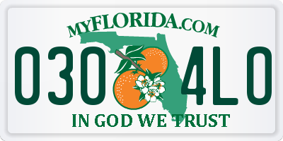 FL license plate 0304LO