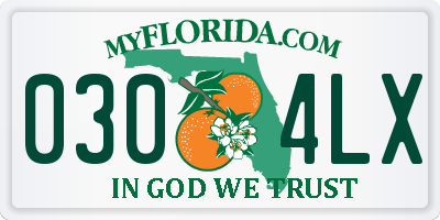 FL license plate 0304LX