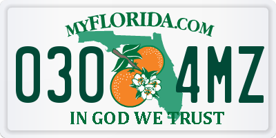 FL license plate 0304MZ