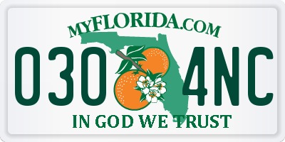 FL license plate 0304NC