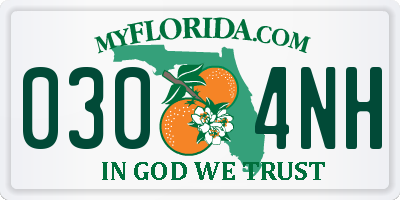 FL license plate 0304NH
