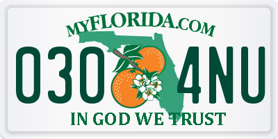 FL license plate 0304NU
