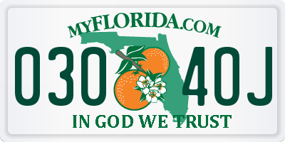 FL license plate 0304OJ
