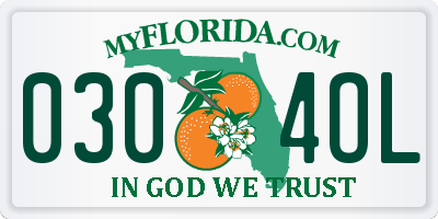 FL license plate 0304OL