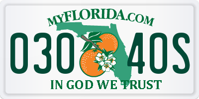 FL license plate 0304OS