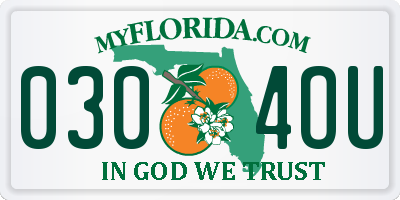 FL license plate 0304OU