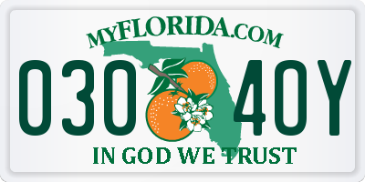 FL license plate 0304OY