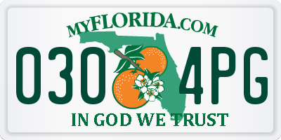 FL license plate 0304PG