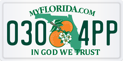 FL license plate 0304PP