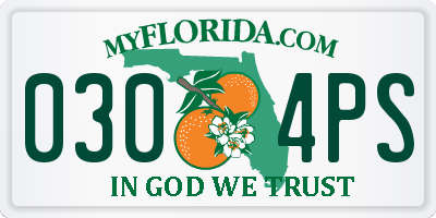 FL license plate 0304PS