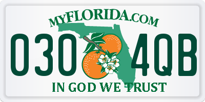 FL license plate 0304QB