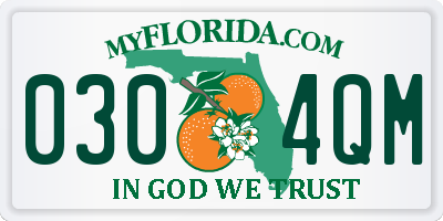 FL license plate 0304QM