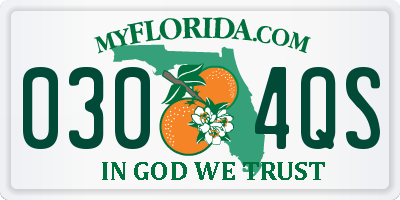 FL license plate 0304QS
