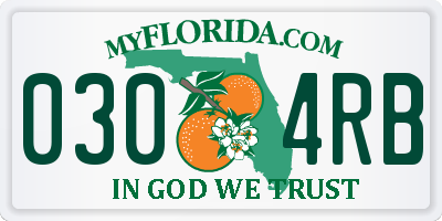 FL license plate 0304RB