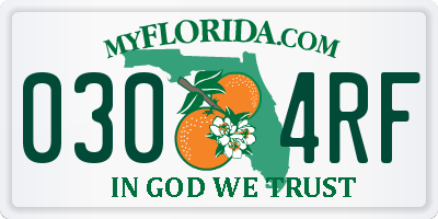 FL license plate 0304RF