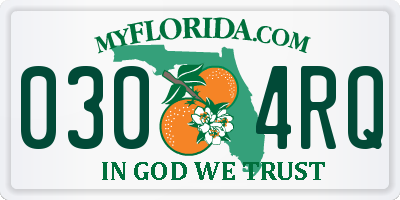 FL license plate 0304RQ