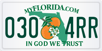 FL license plate 0304RR