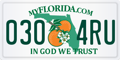 FL license plate 0304RU