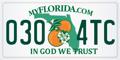 FL license plate 0304TC