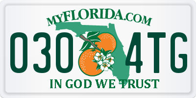 FL license plate 0304TG