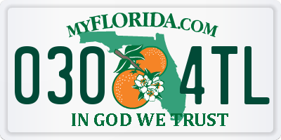 FL license plate 0304TL