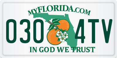 FL license plate 0304TV