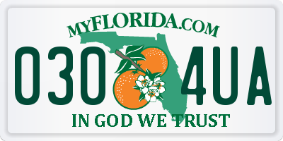 FL license plate 0304UA