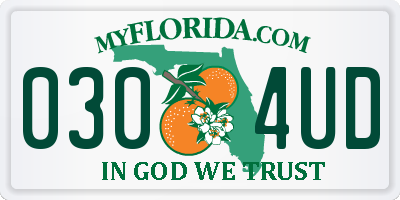 FL license plate 0304UD